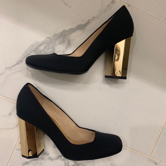 New Tory Burch black pumps gold heels 7 - Picture 2 of 7
